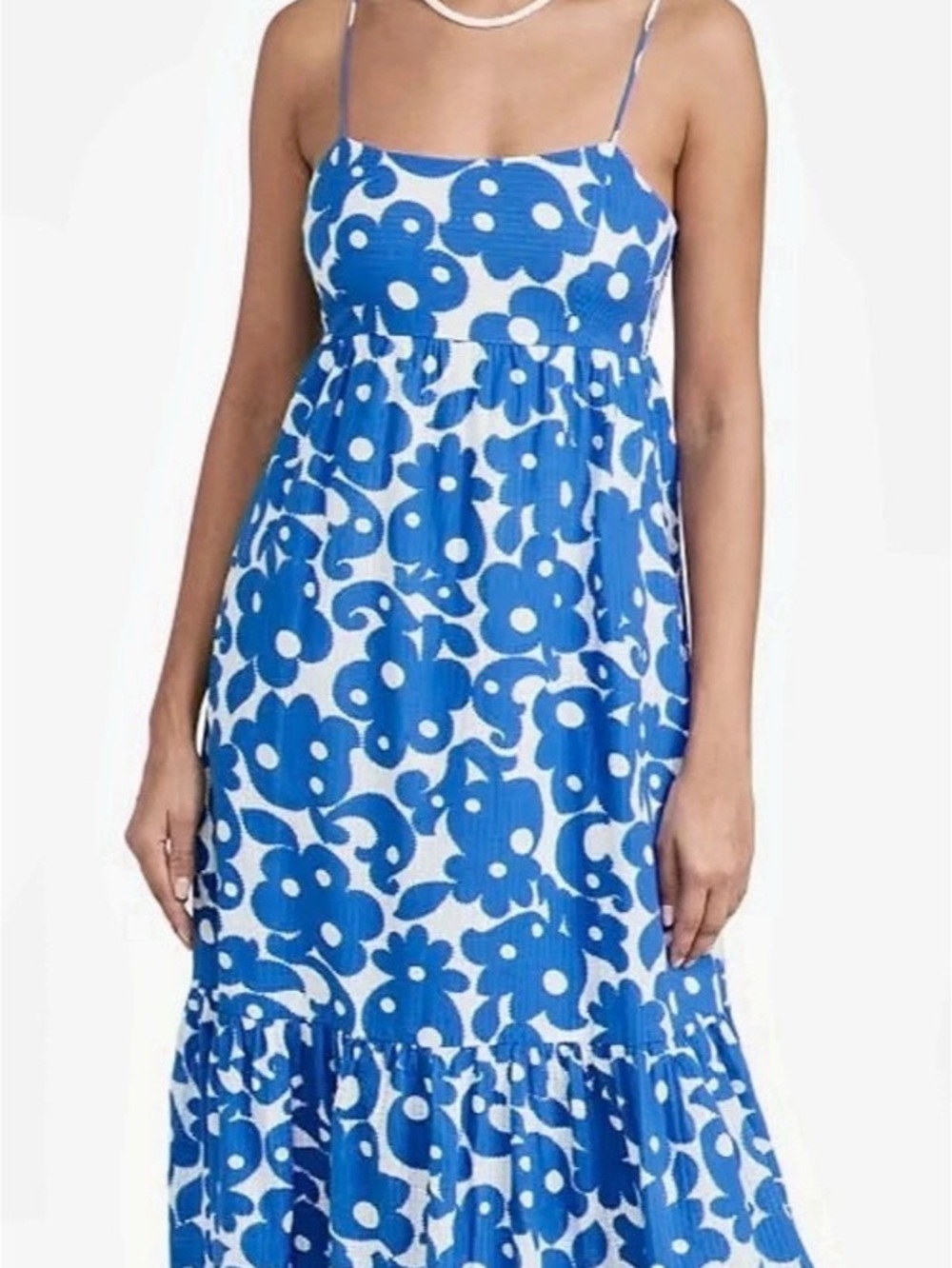 Xirena Floral Midi Dress in Blue & White Size XS Like New